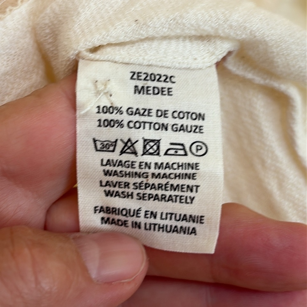 Zyga Lin'n Laundry NWT Medee Chemise Ivory Cotton Gauze Button Up Lace Top FR 40 - Picture 12 of 17